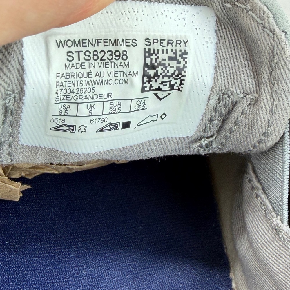 Sperry Crest Vibe Grey Nubuck Leather Sneakers Womens 8.5 STS82398 Boat Shoes - Picture 13 of 13